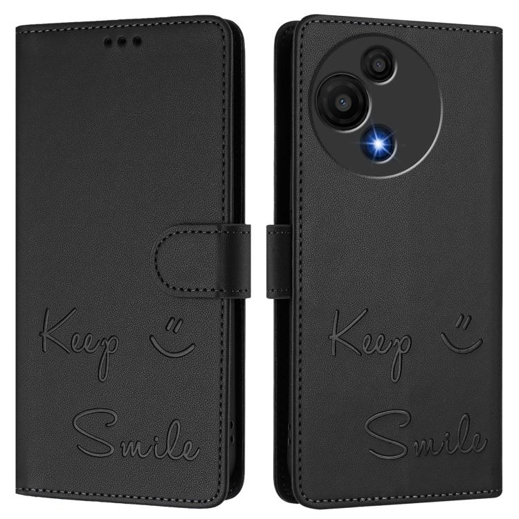 For TCL 605 / 60 SE Smile Embossing RFID Leather Phone Case
