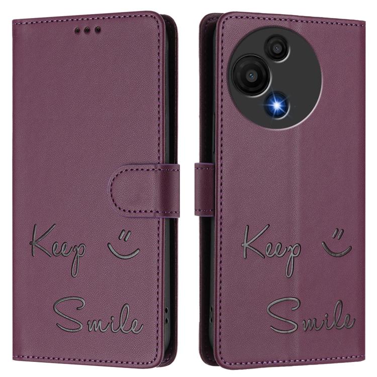 For TCL 605 / 60 SE Smile Embossing RFID Leather Phone Case