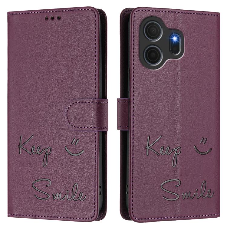 For TCL Nxtpaper 70 Pro 5G Smile Embossing RFID Leather Phone Case
