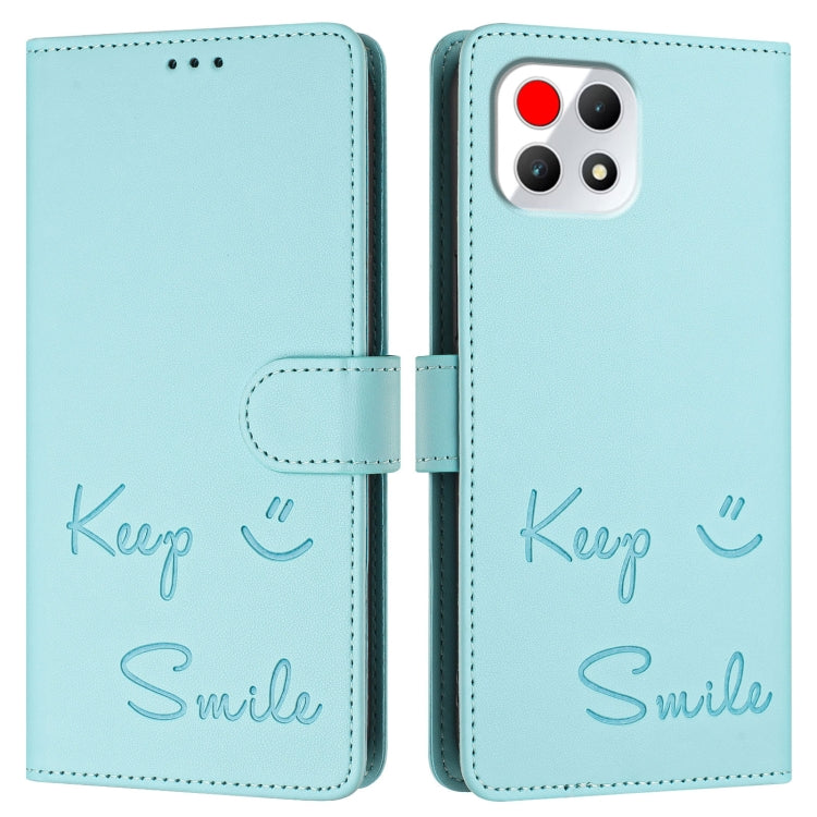 For T-Mobile REVVL 7 5G Smile Embossing RFID Leather Phone Case