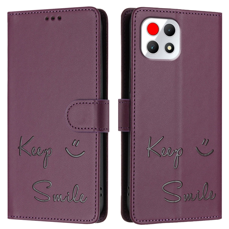 For T-Mobile REVVL 7 5G Smile Embossing RFID Leather Phone Case