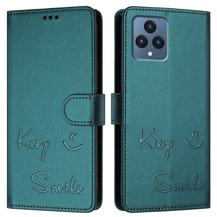 For T-Mobile REVVL 6 / 6x 5G Smile Embossing RFID Leather Phone Case