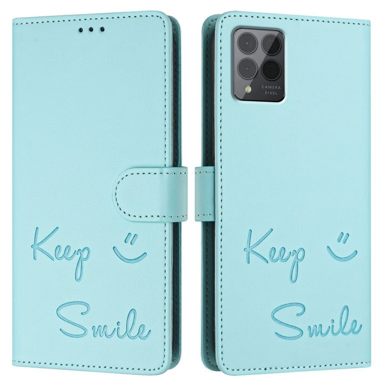 For T-Mobile REVVL 6 Pro / 6x Pro 5G Smile Embossing RFID Leather Phone Case