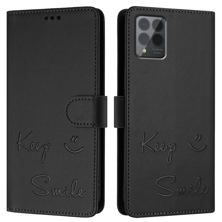 For T-Mobile REVVL 6 Pro / 6x Pro 5G Smile Embossing RFID Leather Phone Case