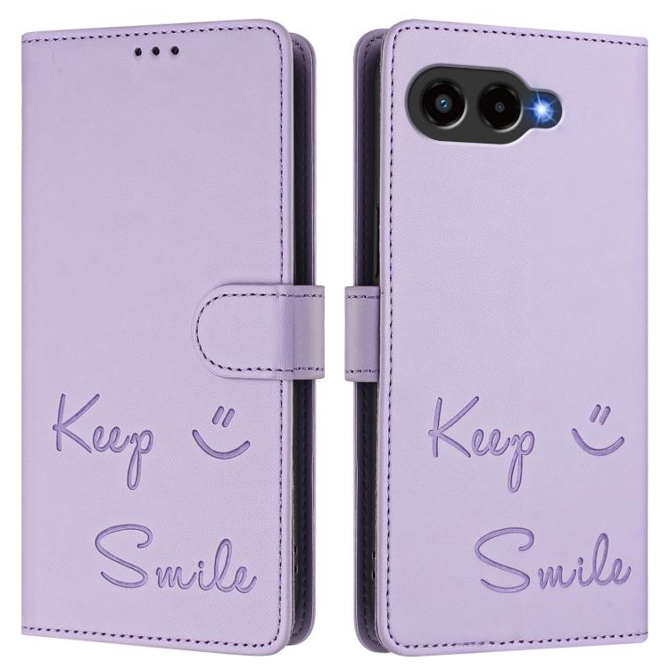 For T-Mobile Revvl 8 5G Smile Embossing RFID Leather Phone Case