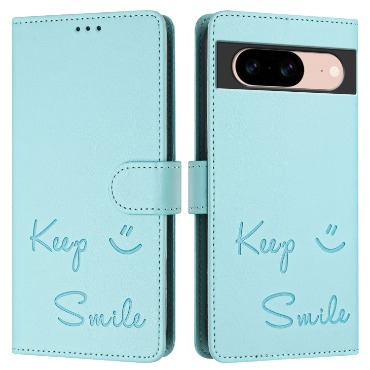 For Google Pixel 8a Smile Embossing RFID Leather Phone Case