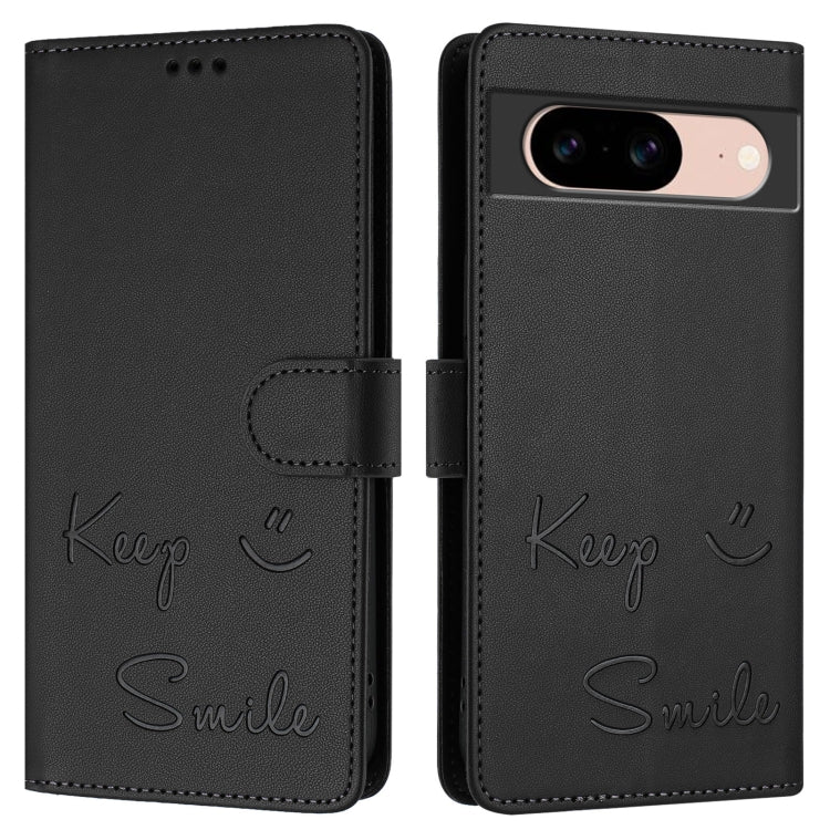 For Google Pixel 8a Smile Embossing RFID Leather Phone Case