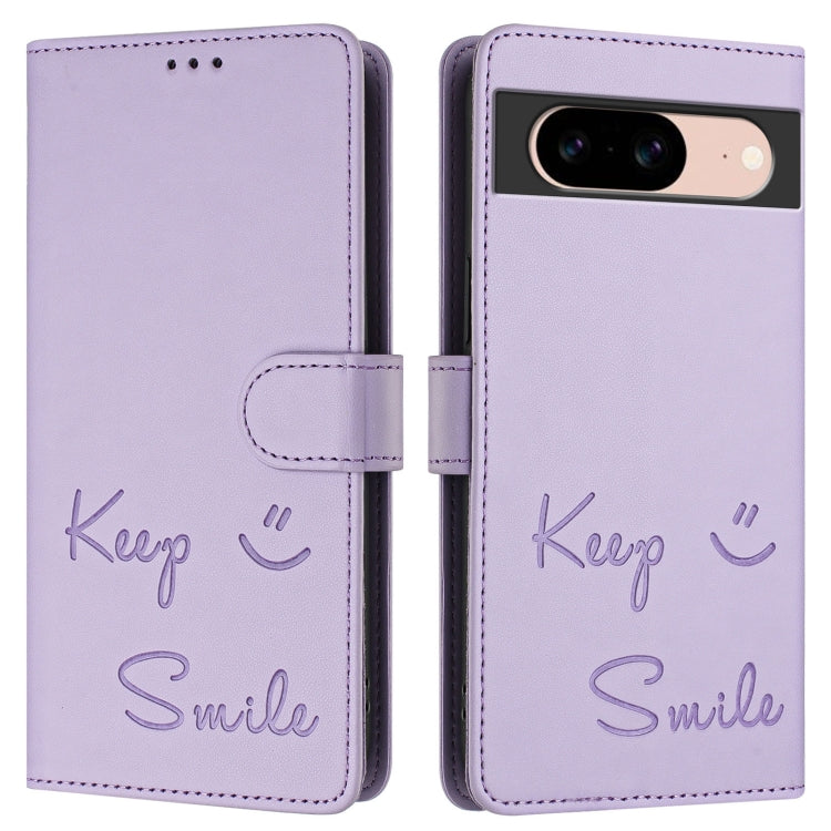For Google Pixel 8a Smile Embossing RFID Leather Phone Case
