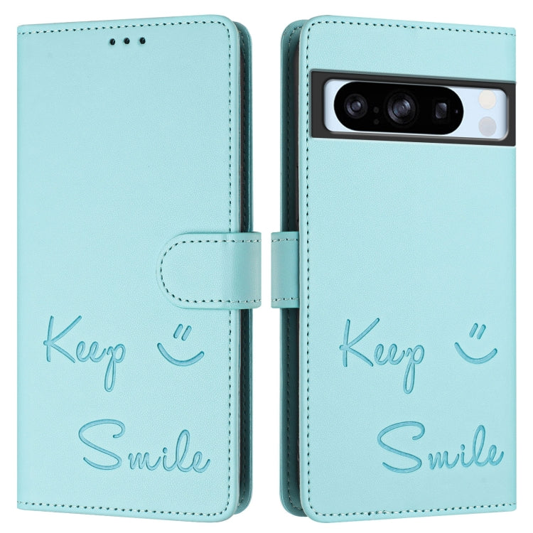 For Google Pixel 8 Pro Smile Embossing RFID Leather Phone Case