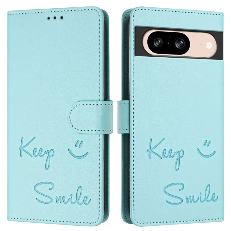 For Google Pixel 8 Smile Embossing RFID Leather Phone Case