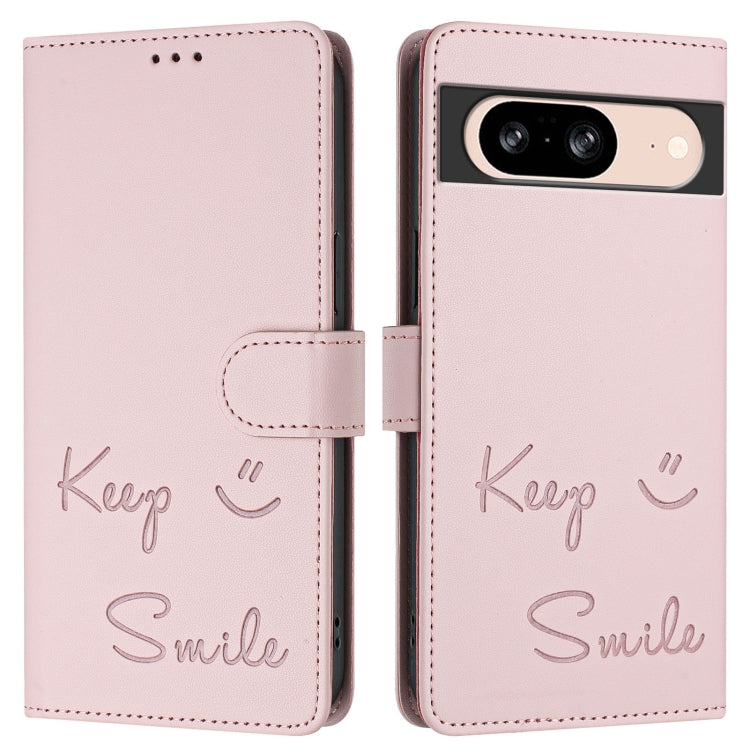 For Google Pixel 8 Smile Embossing RFID Leather Phone Case