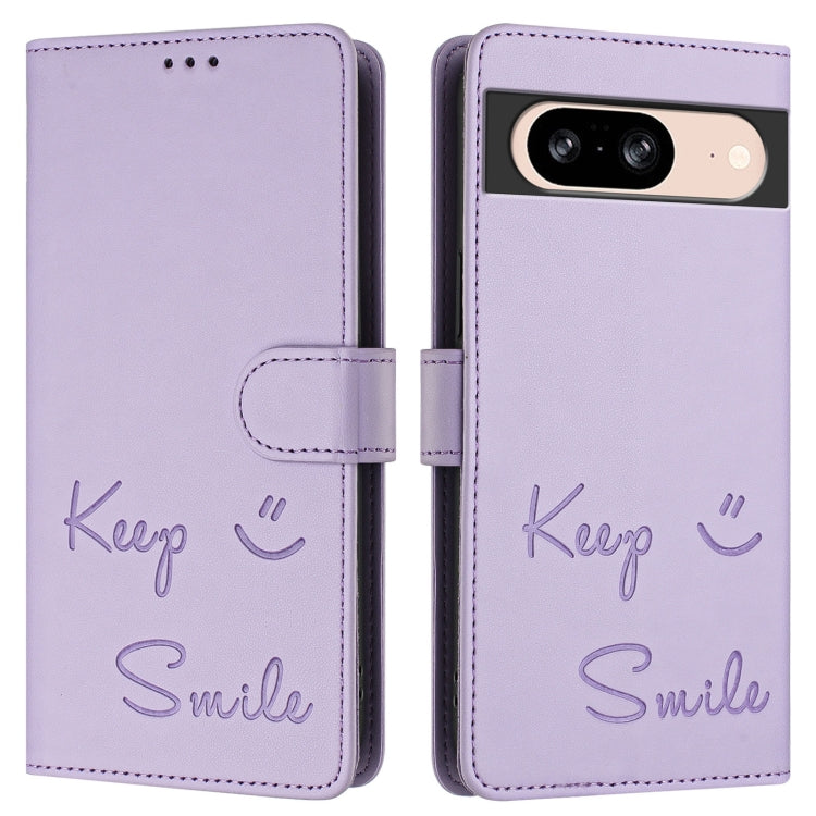 For Google Pixel 8 Smile Embossing RFID Leather Phone Case