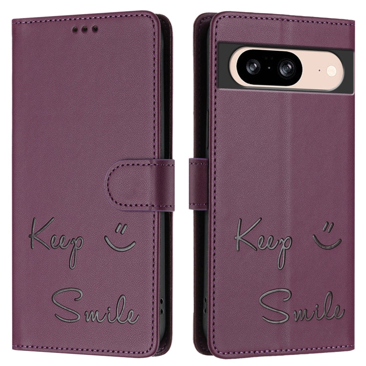 For Google Pixel 8 Smile Embossing RFID Leather Phone Case