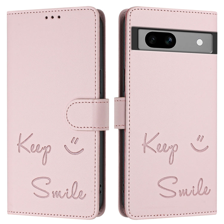 For Google Pixel 7a Smile Embossing RFID Leather Phone Case