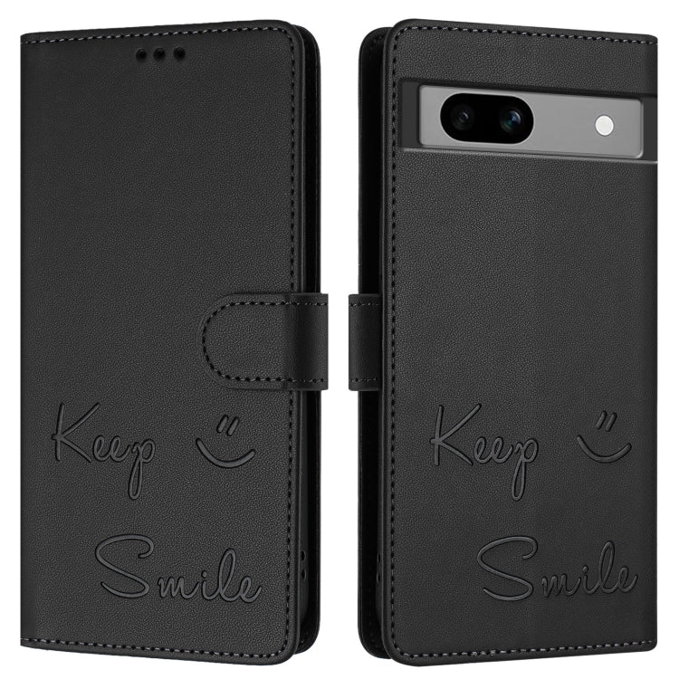 For Google Pixel 7a Smile Embossing RFID Leather Phone Case