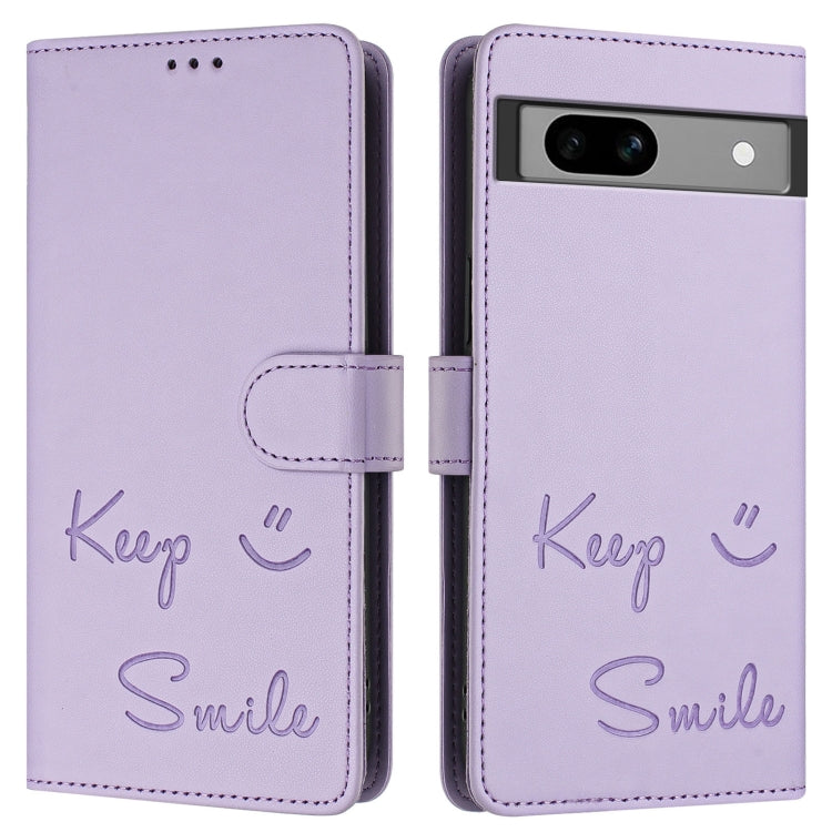 For Google Pixel 7a Smile Embossing RFID Leather Phone Case
