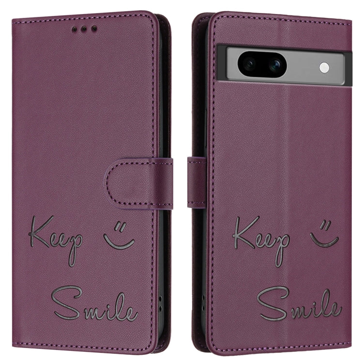For Google Pixel 7a Smile Embossing RFID Leather Phone Case