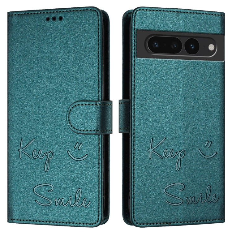 For Google Pixel 7 Pro Smile Embossing RFID Leather Phone Case