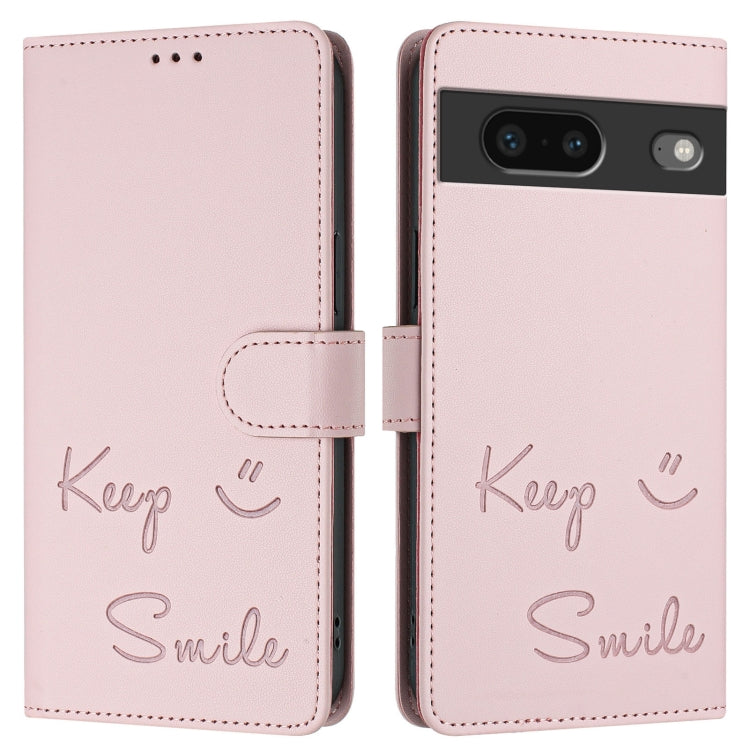 For Google Pixel 7 Smile Embossing RFID Leather Phone Case