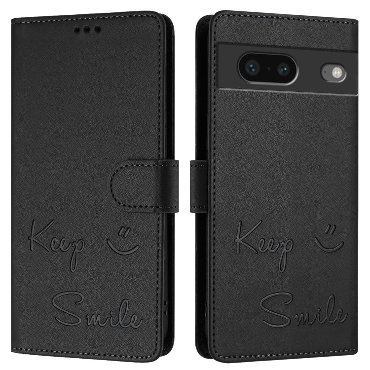 For Google Pixel 7 Smile Embossing RFID Leather Phone Case