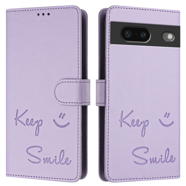 For Google Pixel 7 Smile Embossing RFID Leather Phone Case