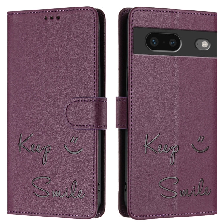 For Google Pixel 7 Smile Embossing RFID Leather Phone Case