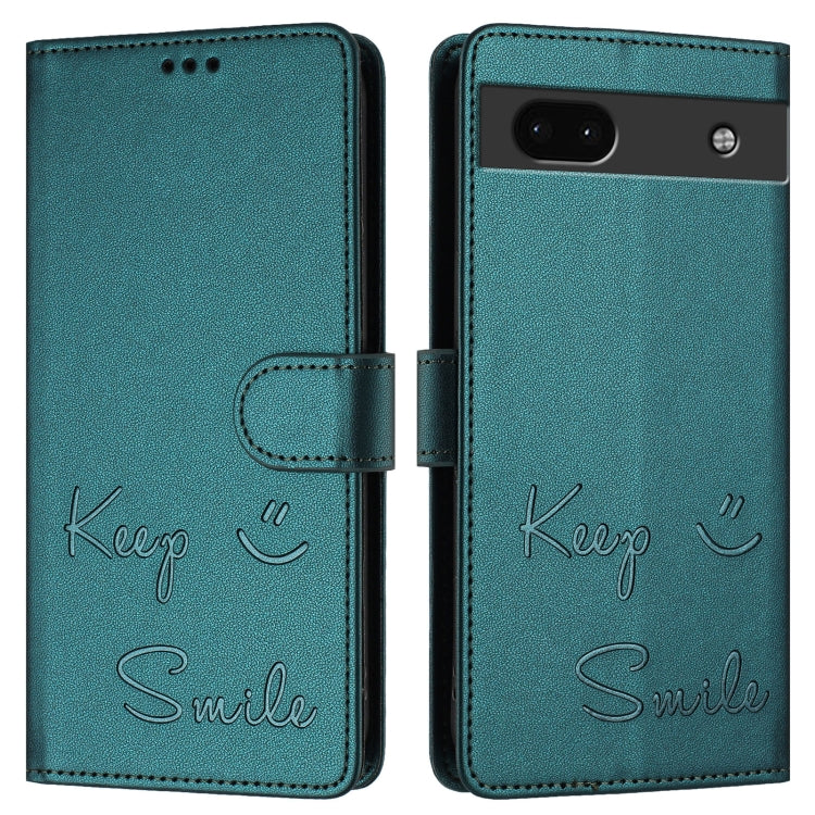 For Google Pixel 6a Smile Embossing RFID Leather Phone Case