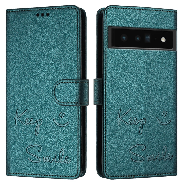 For Google Pixel 6 Pro Smile Embossing RFID Leather Phone Case