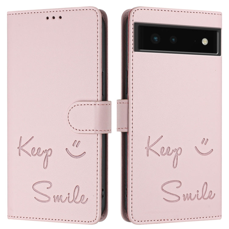 For Google Pixel 6 Smile Embossing RFID Leather Phone Case