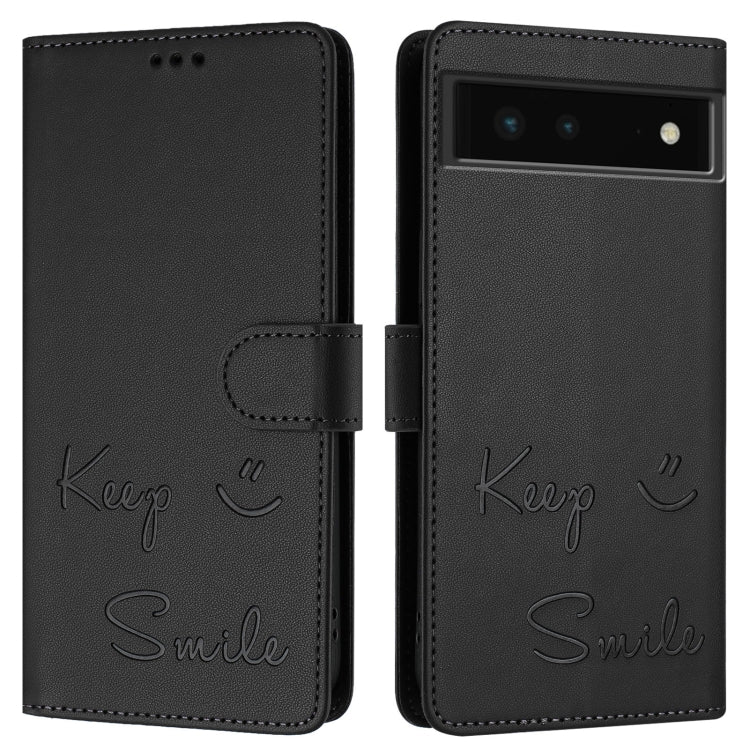 For Google Pixel 6 Smile Embossing RFID Leather Phone Case