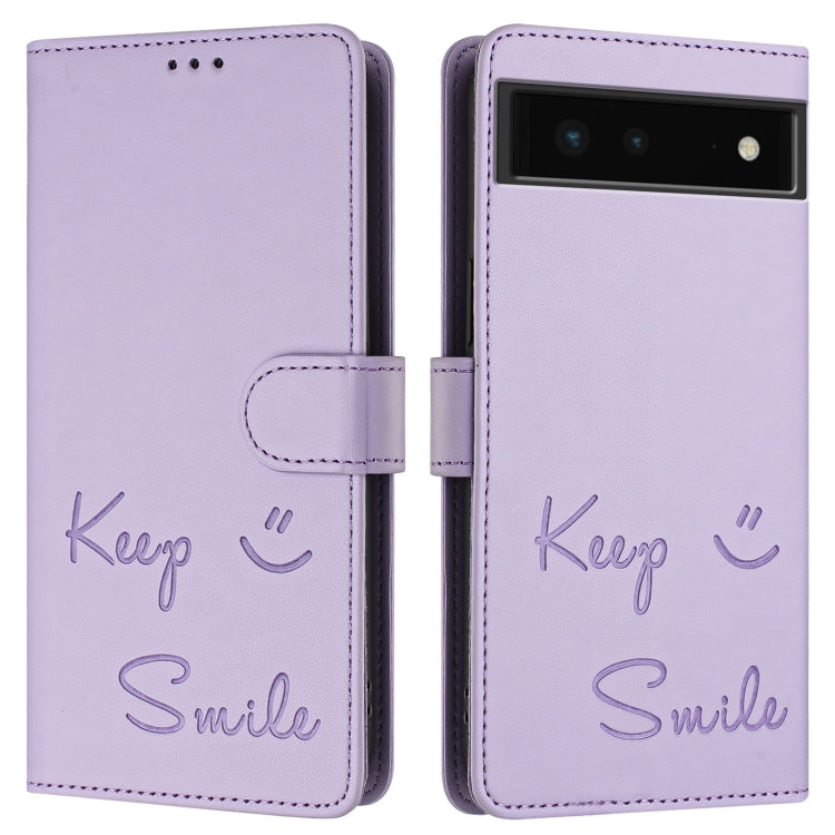 For Google Pixel 6 Smile Embossing RFID Leather Phone Case