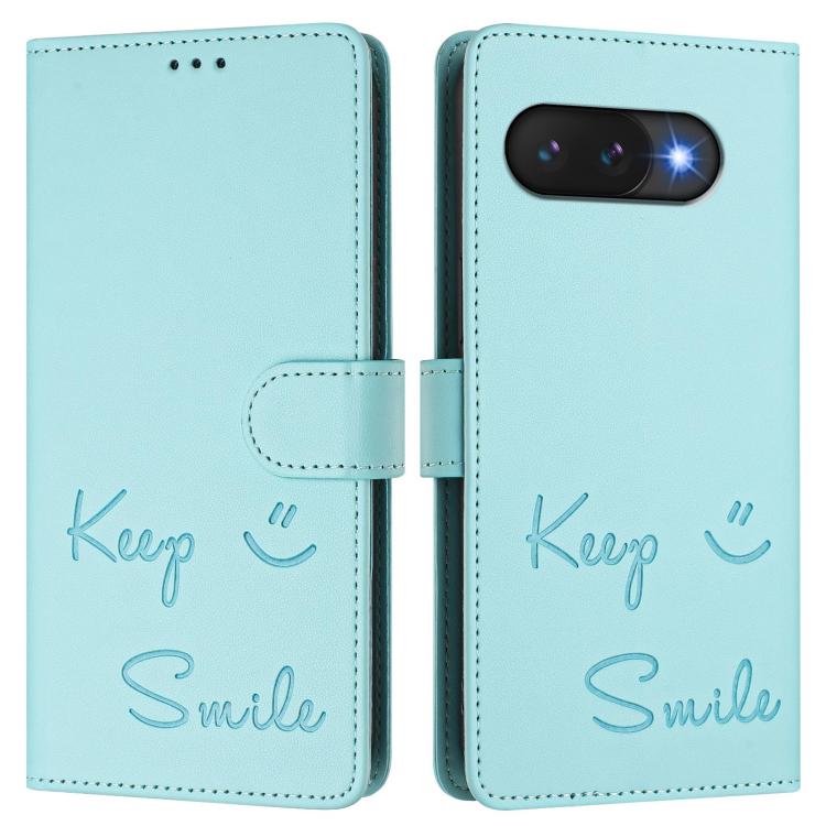 For Google Pixel 9a Smile Embossing RFID Leather Phone Case