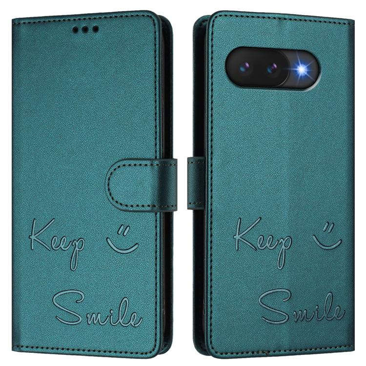 For Google Pixel 9a Smile Embossing RFID Leather Phone Case