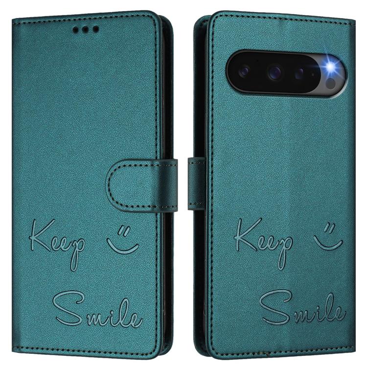 For Google Pixel 10 5G / 10 Pro 5G Global Smile Embossing RFID Leather Phone Case
