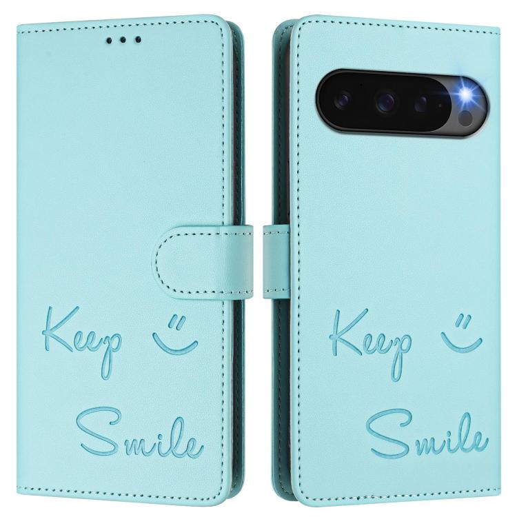 For Google Pixel 10 Pro XL 5G Global Smile Embossing RFID Leather Phone Case