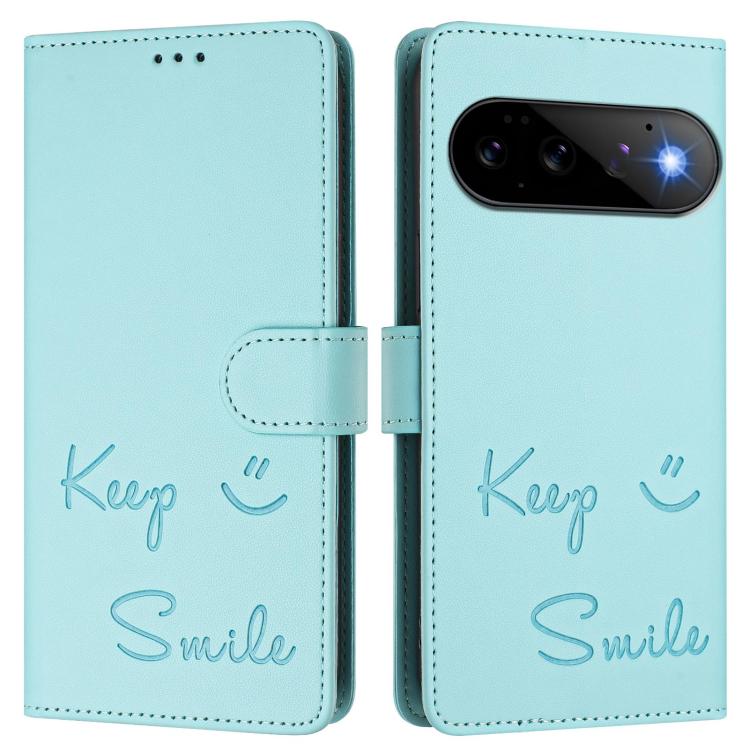 For Google Pixel 11 Pro / 11 Smile Embossing RFID Leather Phone Case