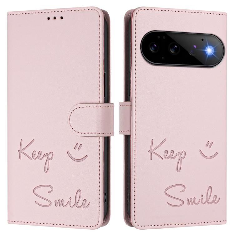 For Google Pixel 11 Pro / 11 Smile Embossing RFID Leather Phone Case