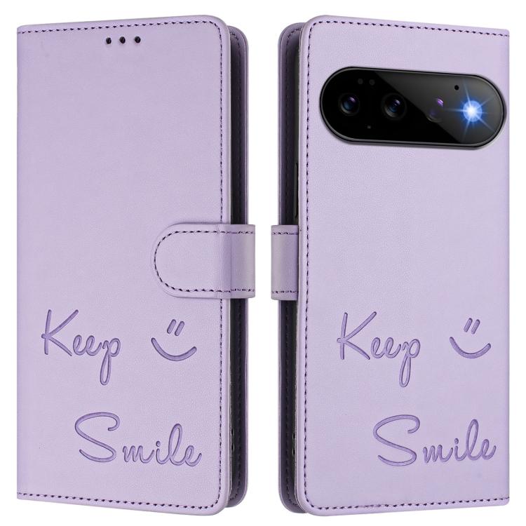 For Google Pixel 11 Pro / 11 Smile Embossing RFID Leather Phone Case