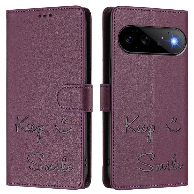 For Google Pixel 11 Pro / 11 Smile Embossing RFID Leather Phone Case