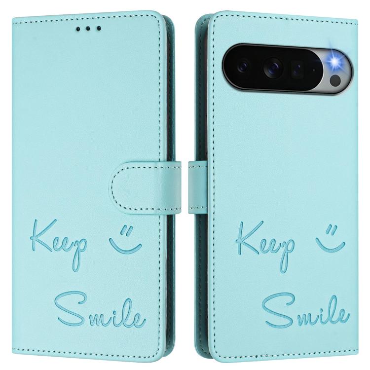 For Google Pixel 11 Pro XL Smile Embossing RFID Leather Phone Case
