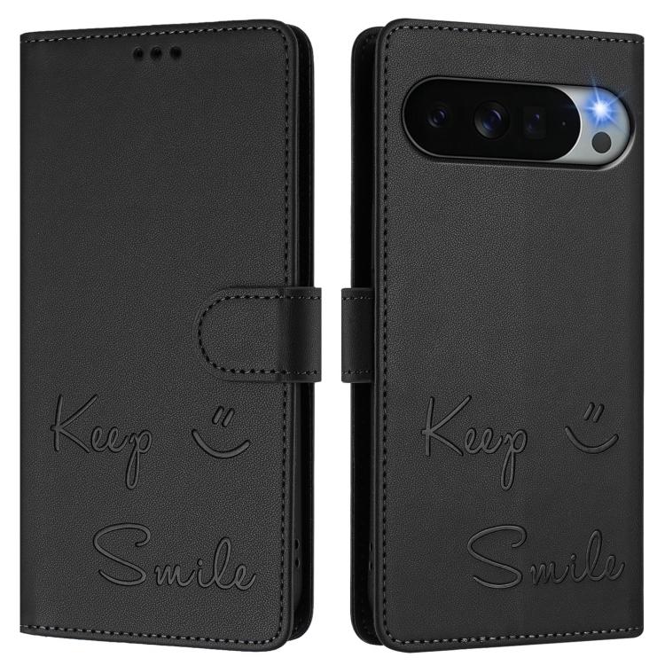 For Google Pixel 11 Pro XL Smile Embossing RFID Leather Phone Case