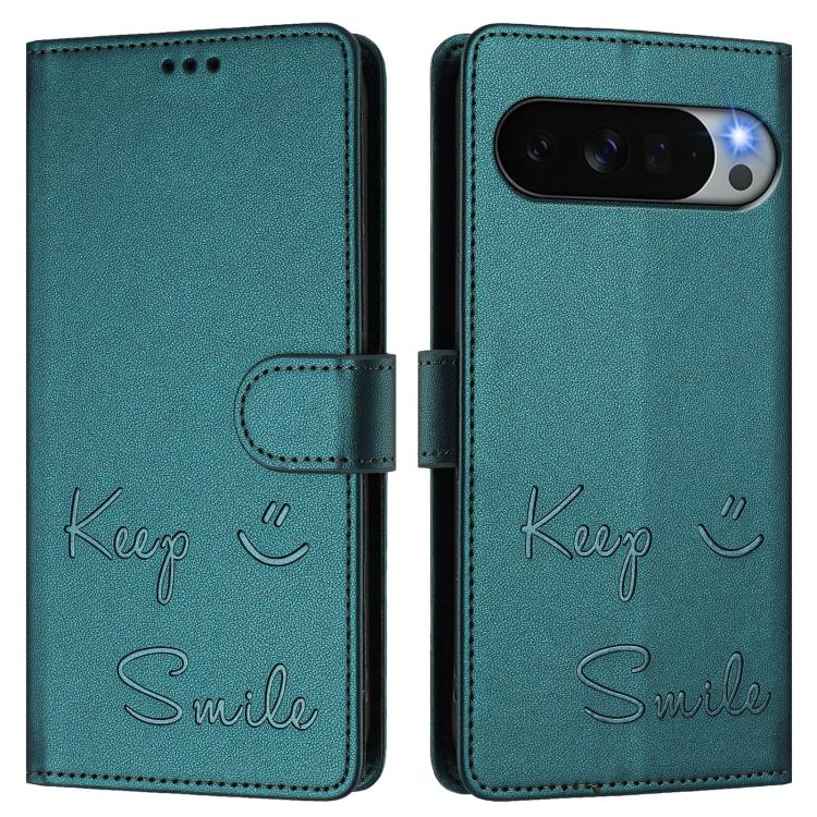 For Google Pixel 11 Pro XL Smile Embossing RFID Leather Phone Case