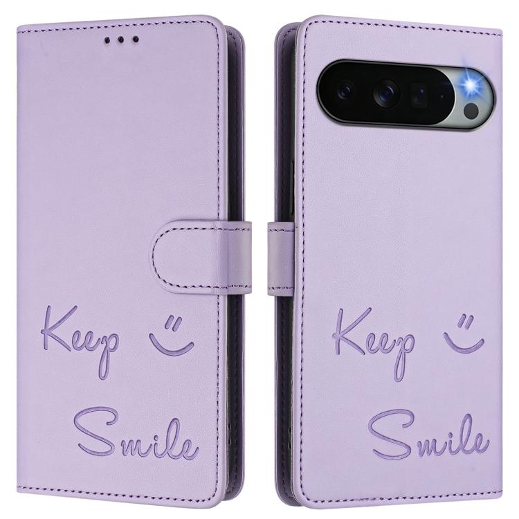 For Google Pixel 11 Pro XL Smile Embossing RFID Leather Phone Case
