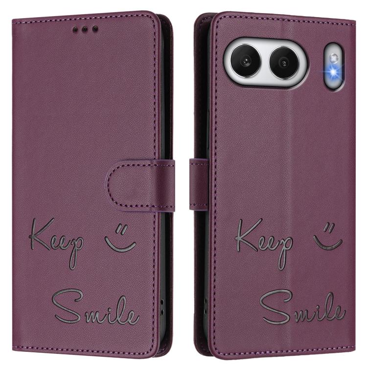 For OnePlus Nord 4 5G Smile Embossing RFID Leather Phone Case
