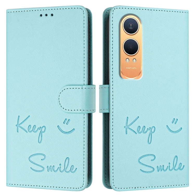 For OnePlus Nord CE4 Lite Smile Embossing RFID Leather Phone Case