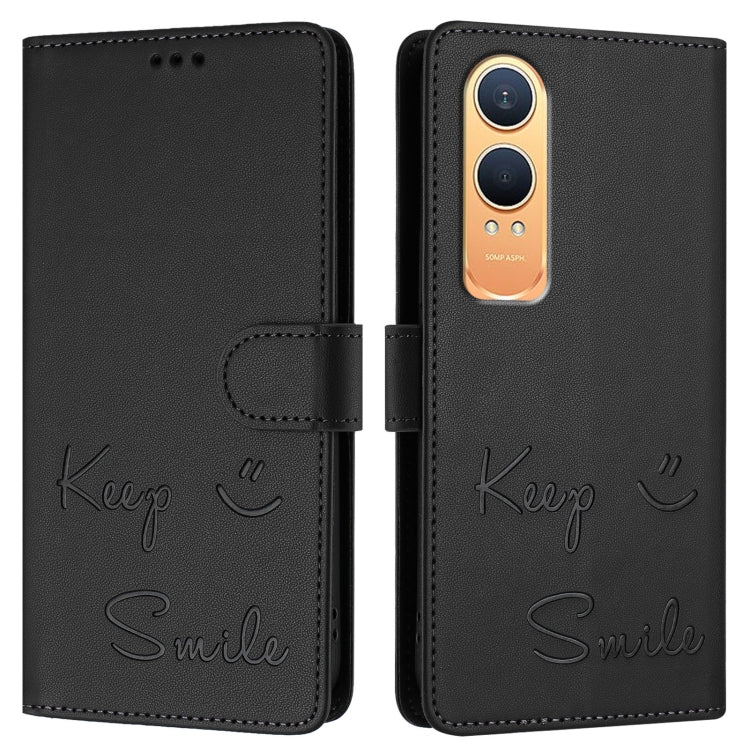For OnePlus Nord CE4 Lite Smile Embossing RFID Leather Phone Case