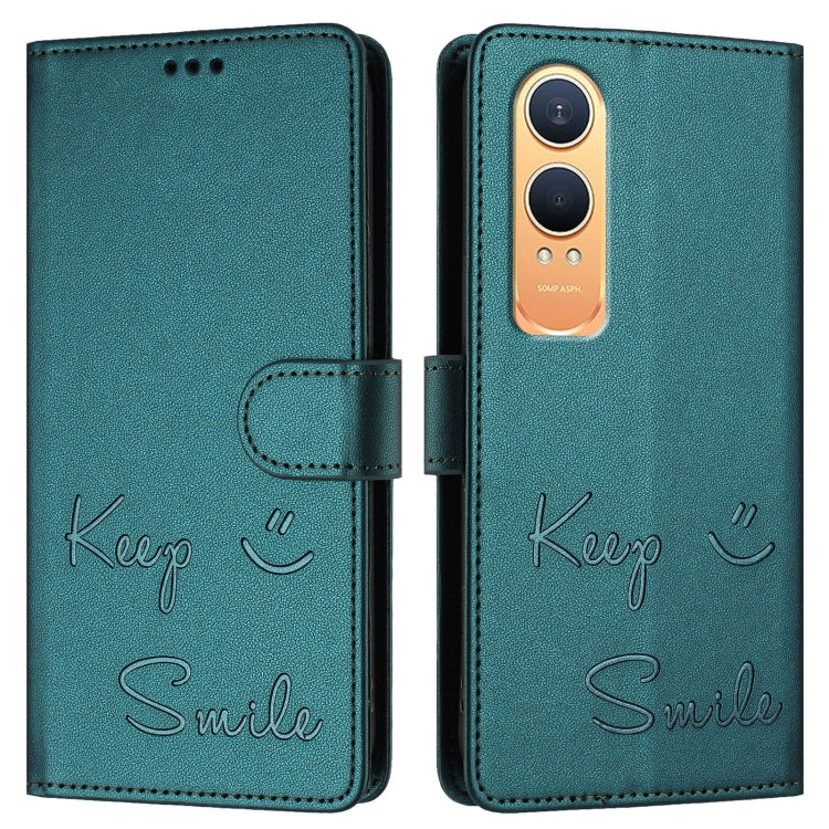 For OnePlus Nord CE4 Lite Smile Embossing RFID Leather Phone Case