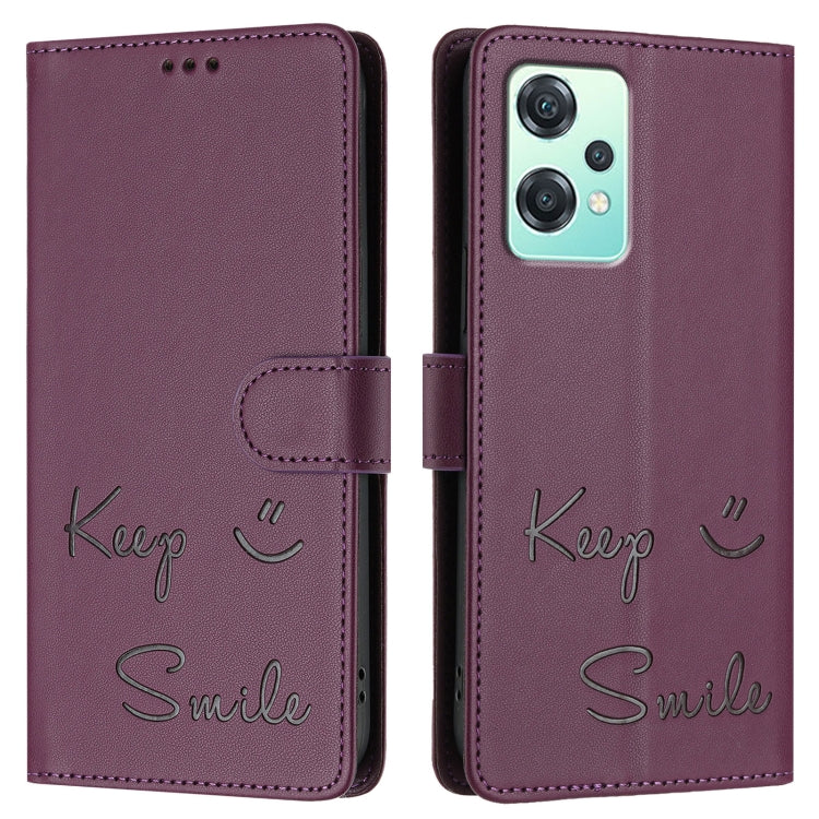 For OnePlus Nord CE 2 Lite 5G Smile Embossing RFID Leather Phone Case