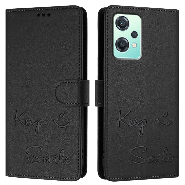 For OnePlus Nord 2 Lite Smile Embossing RFID Leather Phone Case