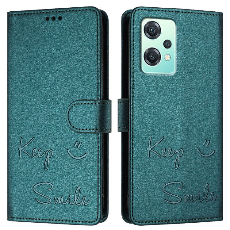 For OnePlus Nord 2 Lite Smile Embossing RFID Leather Phone Case